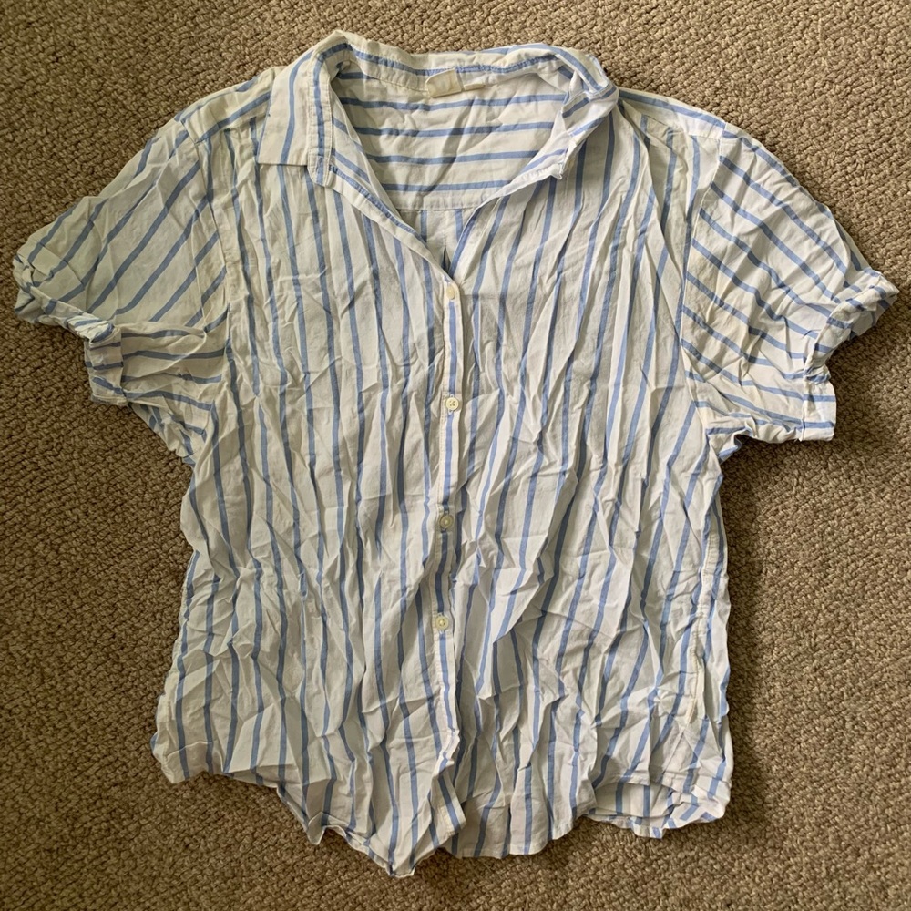 Gap Blue and White Striped Button Down